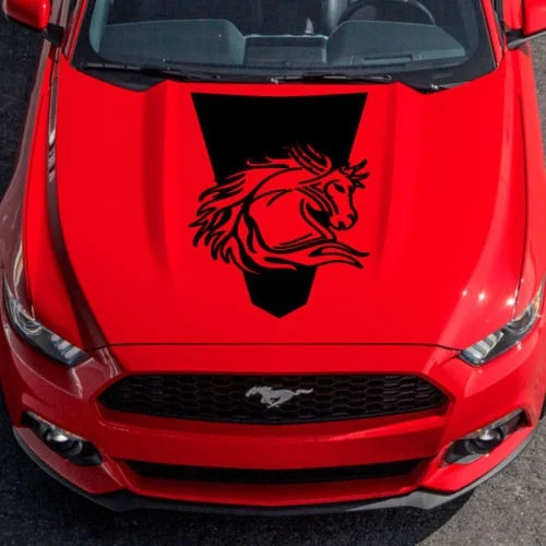 

For Ford Mustang Logo Graphic Decal Sticker Hood Vinyl Tribal Horse Options Custom