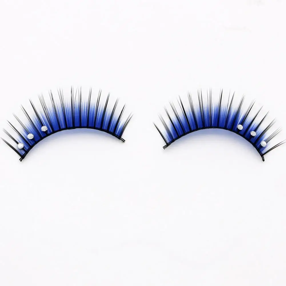 

5 Pairs Dual Colors Glitter Rhinestones Artificial Eyelashes Party Makeup Tool Faux Cils