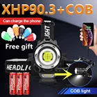 XHP90.3 + COB налобный фонарь с USB-зарядкой, водонепроницаемый налобный фонарь, рыболовсветильник светодиодный налобный фонарь, фонарь, портативный фонарь, 18650 свет