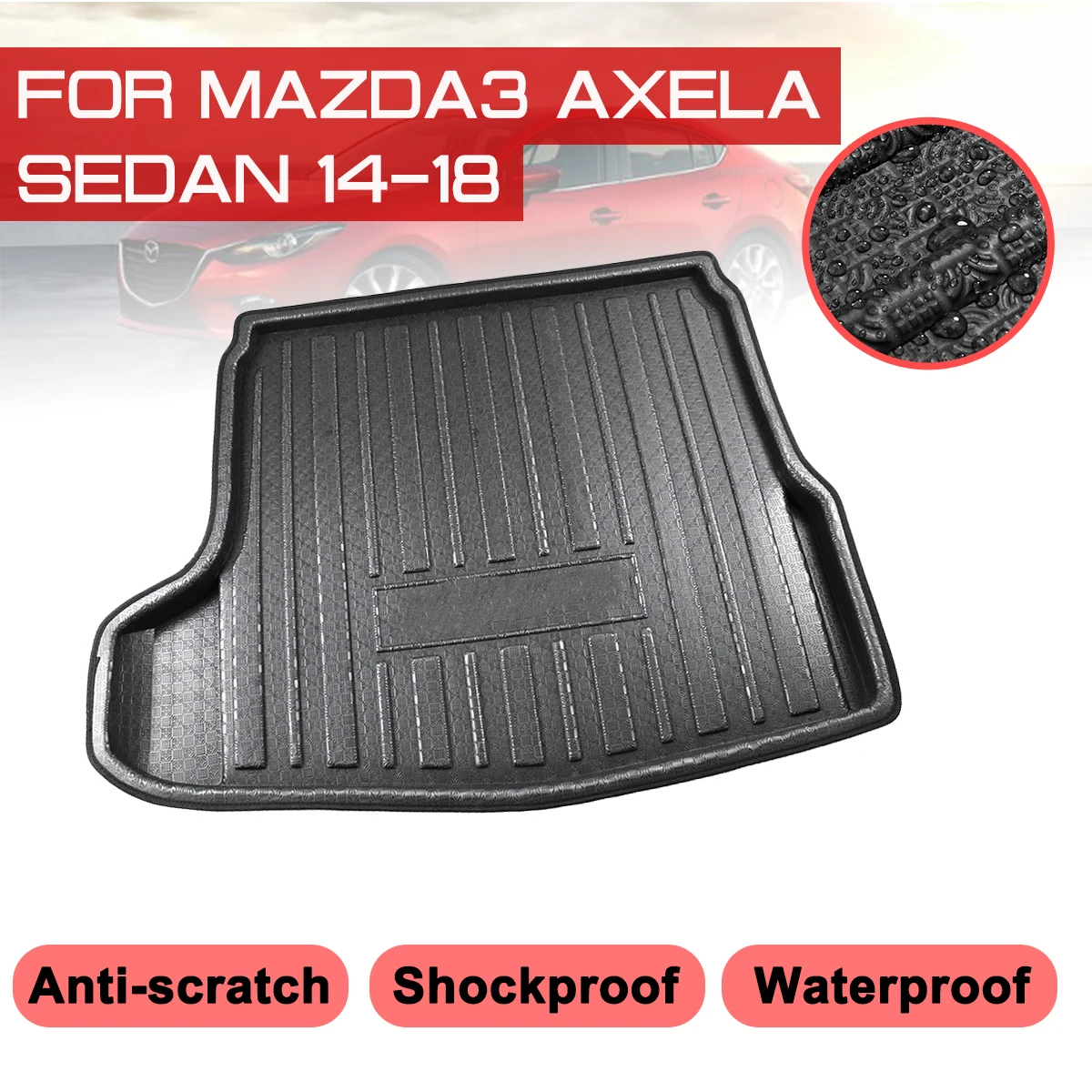 Автомобильный напольный коврик для Mazda3 Axela Sedan 2014 2015 2016 2017 2018 задний багажник анти