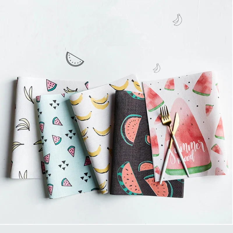 Мультяшные фрукты ПВХ подстилка милый Печатный коврик для обеденного стола