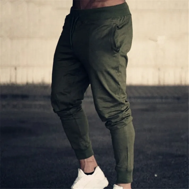 

Men Autumn Summer Sports Running Pants Pockets Training Elastic Waist Jogging Casual Trousers Sweatpants Solid