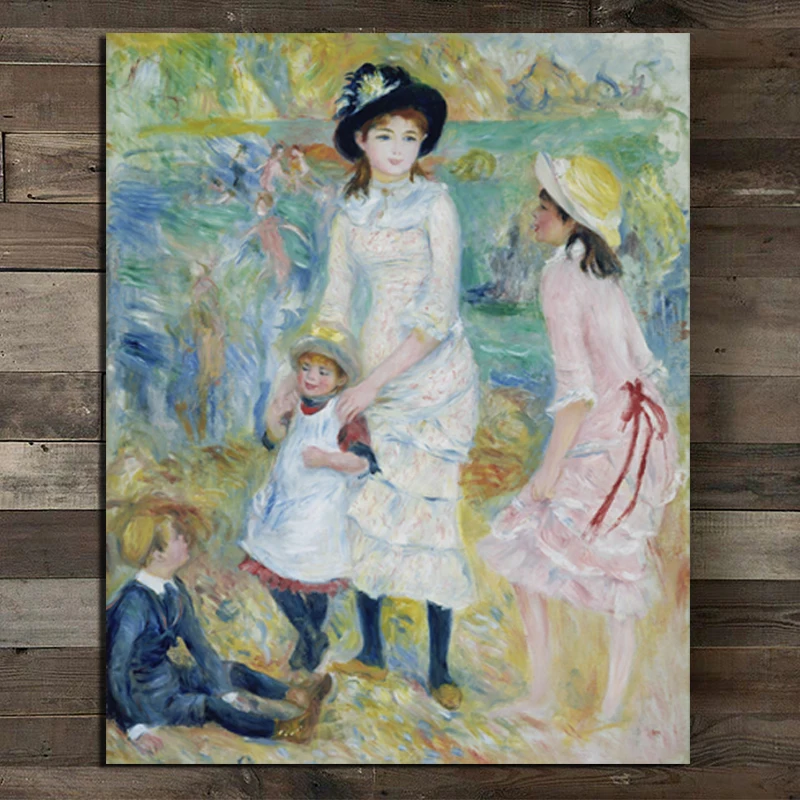 Детская настенная Картина на холсте Дети морской волне | Дом и сад