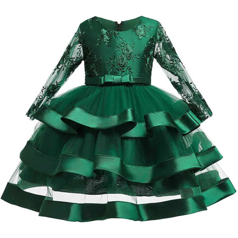 

Girls Dress Summer Kids Layered Tutu Princess Dresses For Girls Elegant Wedding Party Dress Children Clothing vestidos 8 10 Year