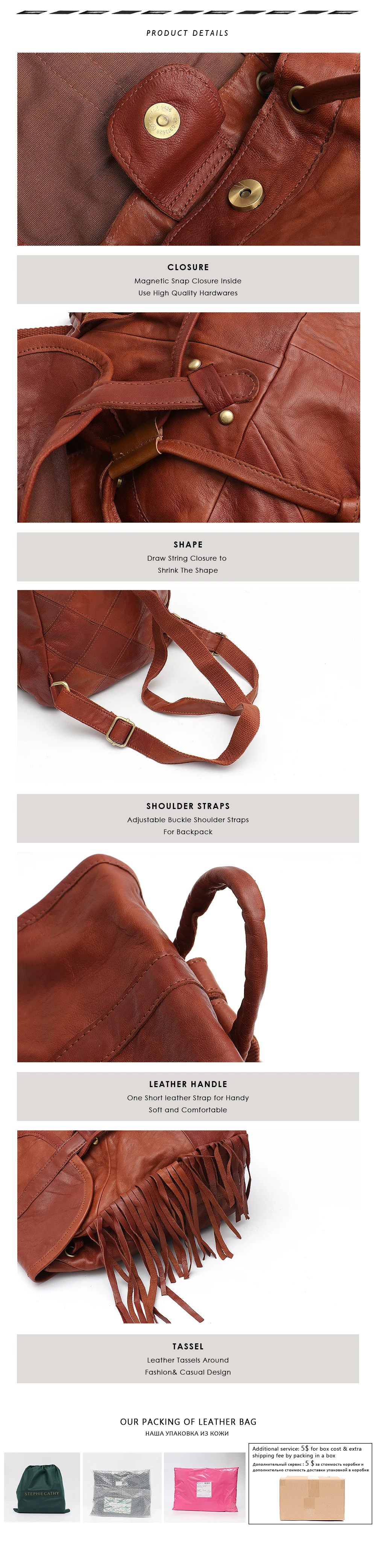 SC Fashion Sheepskin Backpack For Girls High Quality Leather Flap Shoulder Bag Women Tassel Day Pack School Bag ladies knapsack