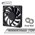 Охлаждающий вентилятор Gdstime, 8 см, 80x10 мм, 12 В постоянного тока, 5 шт.