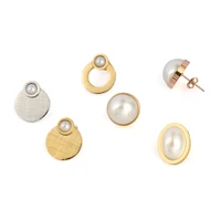 punk geometric earrings pearl earrings stainless steel earrings for women 2020 pearl charm earrings stud earrings