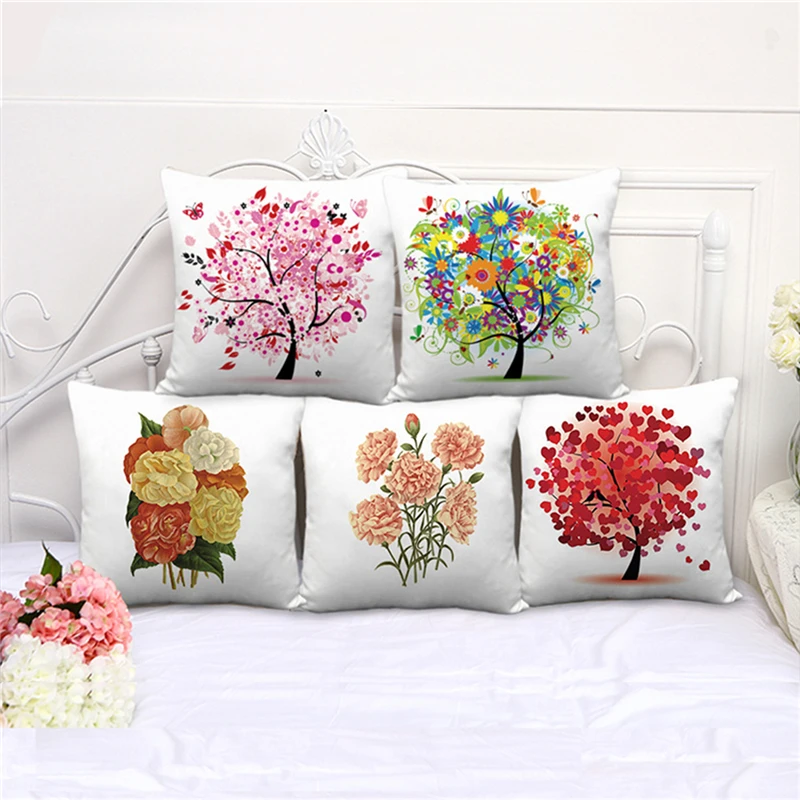 

Рождественские Подушки c06068 нового дизайна, чехлы для диванных подушек с рисунком желаемой елки, цветов, растений, мягкие бархатные диванные...