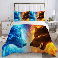 3d bedding sets duvet cover set comforter blanket quilt cover and pillowcase yinyang wolf bedclothes bed linings animal
