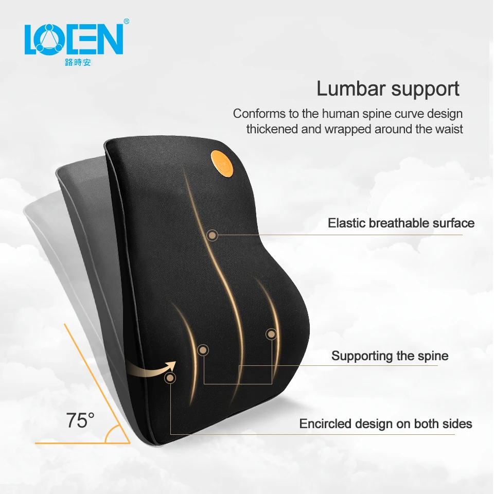 

New 2019 Car Seat Sleep Neck Pillow Headrest Memory Foam Cotton Travel Car Sleeping Pillow Black Travel Office Home Car