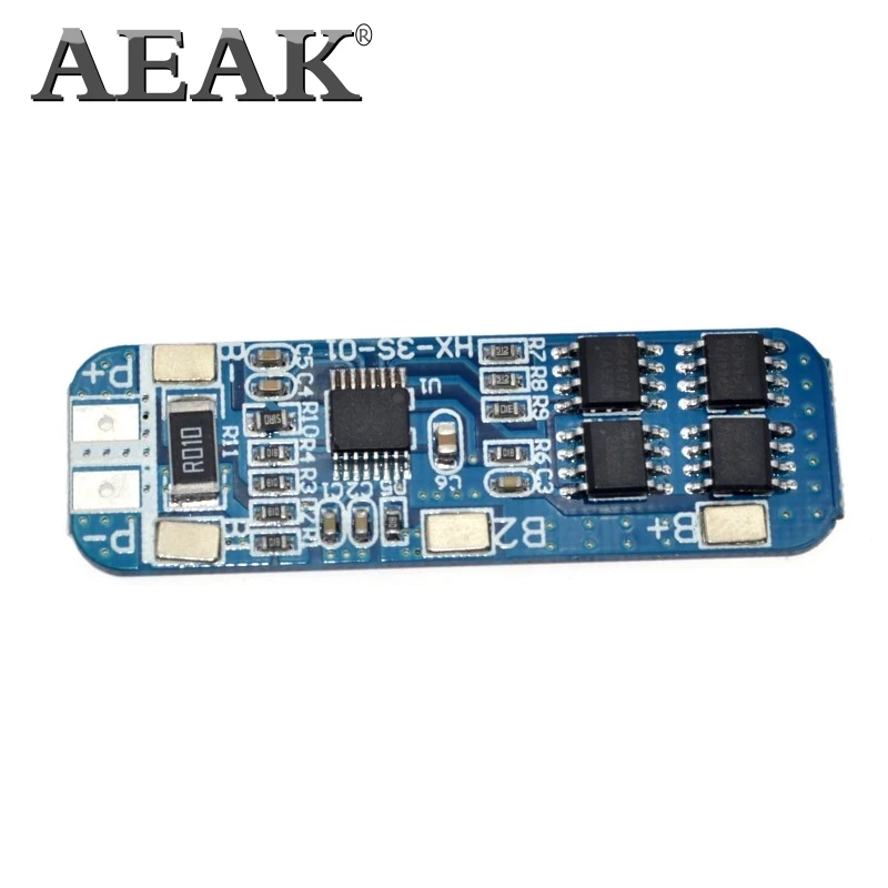 AEAK 50x21x1 мм 10 а BMS защитная плата зарядного устройства для 3 18650 литий ионных батарей