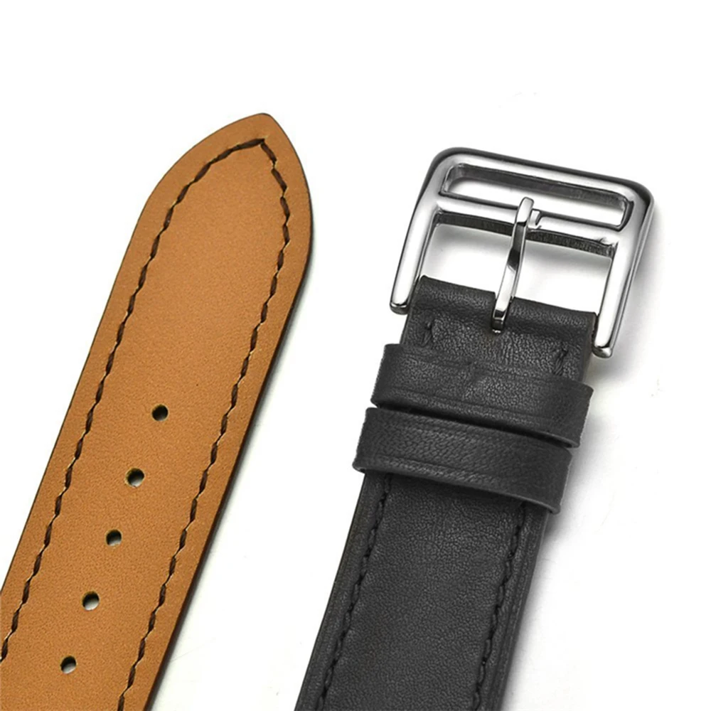 Кожаный браслет с двойными кругами для Apple Watch 1, 2, 3, 42 мм, 38 мм, ремешок для iwatch series 5, 4, 40, 44 мм