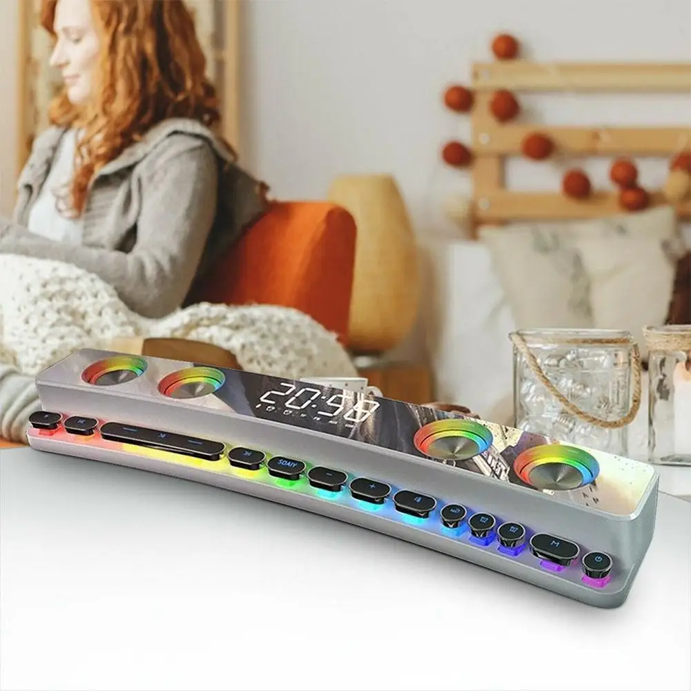 

Bluetooth Wireless Game Speaker Soundbar 3d Stereo Light Computer Soundbar Loudspeaker For Tv Theater Subwoofer Home with U8R2