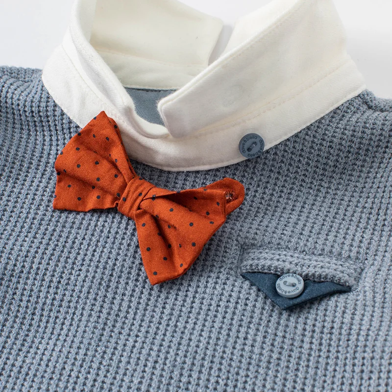 DB19027 модный осенний комплект одежды для маленьких мальчиков в стиле пэчворк со