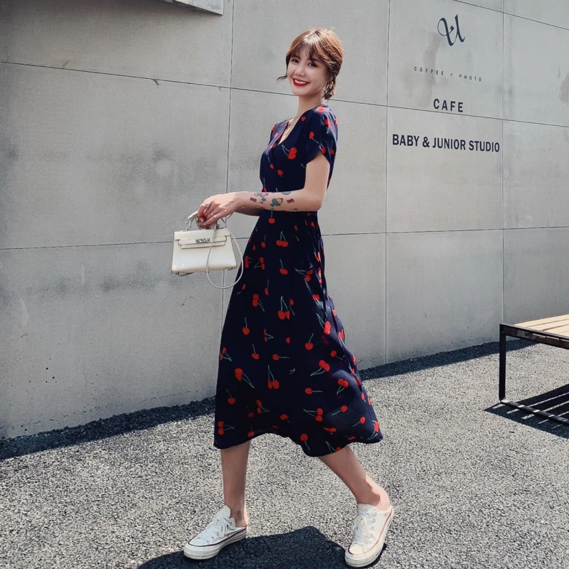 COIGARSAM French Style Women Long dress New Summer Dresses 1945 | Женская одежда