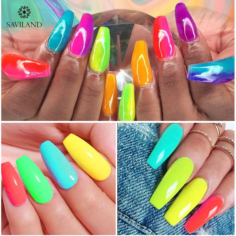 Неоновый полигель SAVILAND для ногтей Гель-лак быстрого наращивания УФ прозрачный