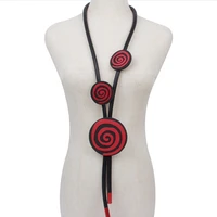ydydbz new whirlpool shape statement necklace for women gothic rubber red round pendant necklaces costume jewelry sweater chain