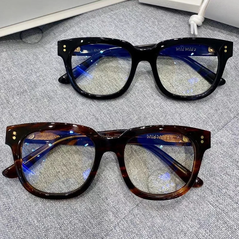 

Корейские винтажные квадратные оптические женские очки с оправой для джентльменов и женщин, ацетатные очки для чтения при близорукости wild2 ...