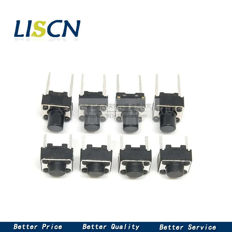 

20PCS Middle 2pin 6x6x4.3/5/6/7/8/9/10 mm Switch Tactile Push Button Switches 6x6x4.3mm 6x6x5mm 6x6x6mm 6x6x7mm 6x6x8mm 6x6x9mm