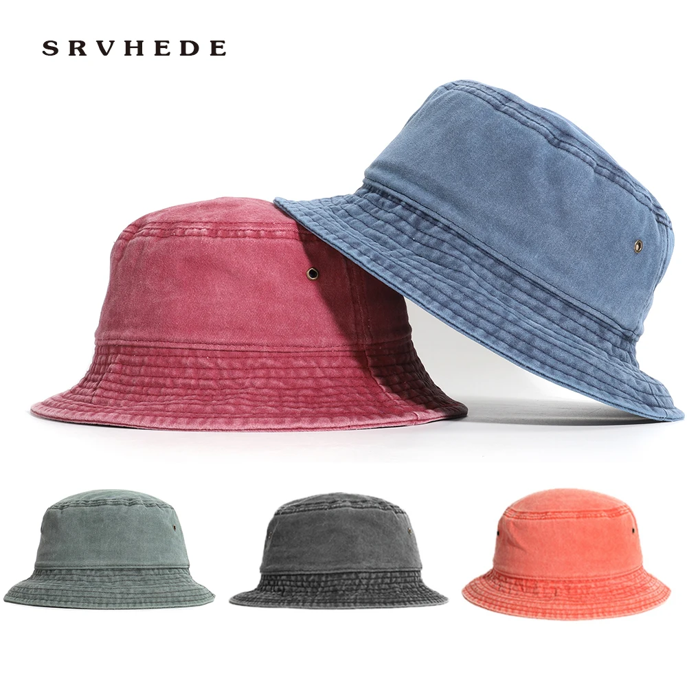 Панама женская однотонная из денима куб шляпа рыбака белая черная унисекс 2021 |