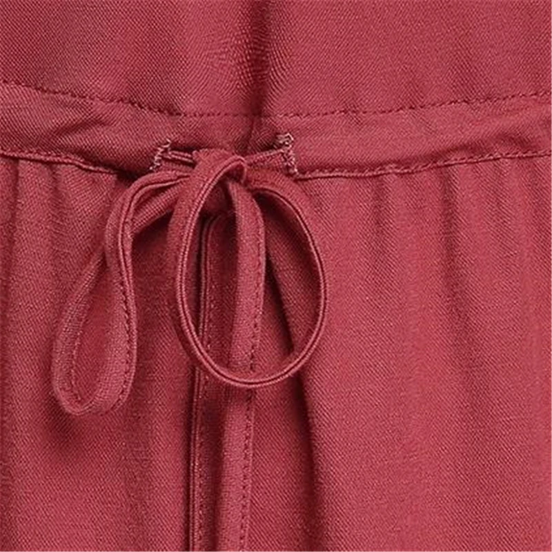 

Women Cotton V Neck Mid Summer Loose Short Sleeve Dress Elegant Vestido De Festa Robe Drawstring Frock Casual Long Dresses