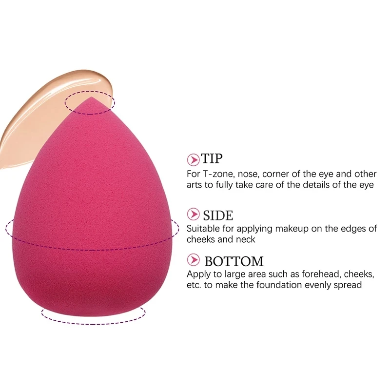 5pcs Cosmetic puff Washable cleansing sponge Beauty Foundation makeup Powder Cream Sponge for cosmetics female water drop shape