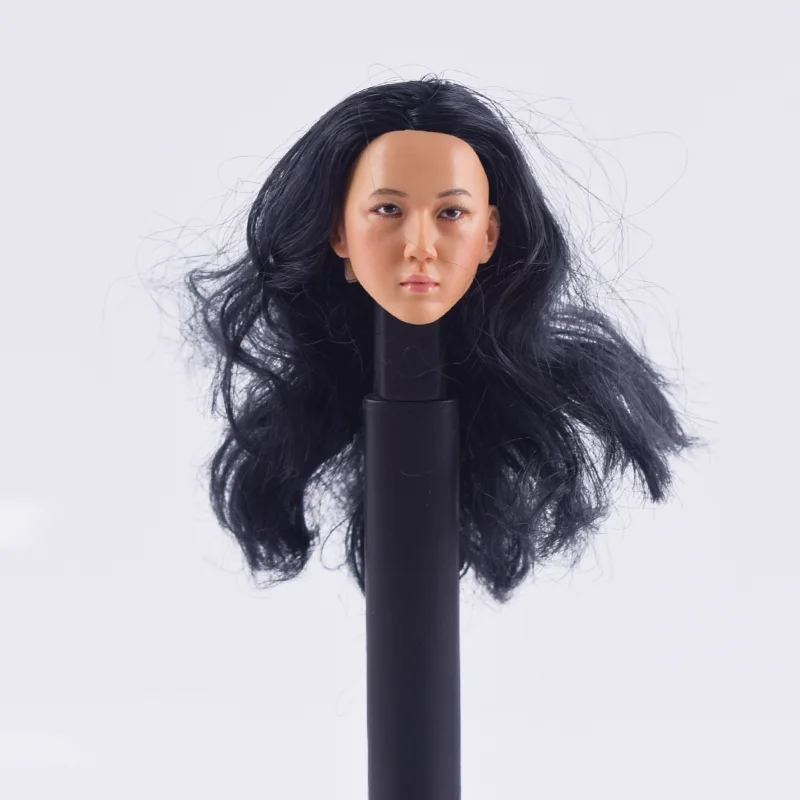 1:6 весы 1/6 аксессуары 052 KUMIK женская голова скульптура Корея черные волосы