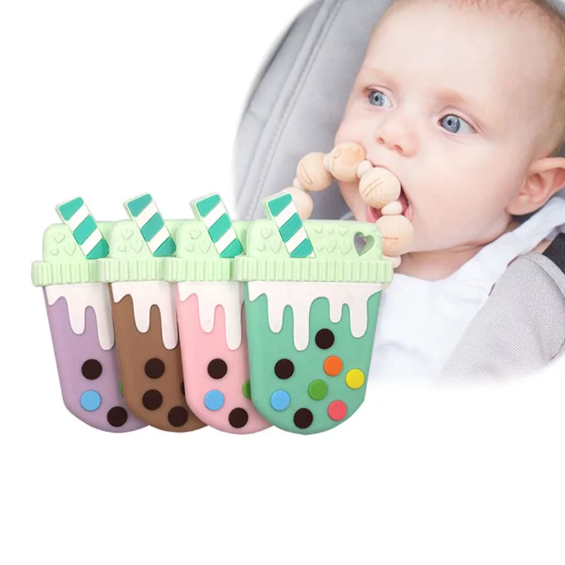 1 шт. детский силиконовый Прорезыватель для зубов молочный чай силиконовые