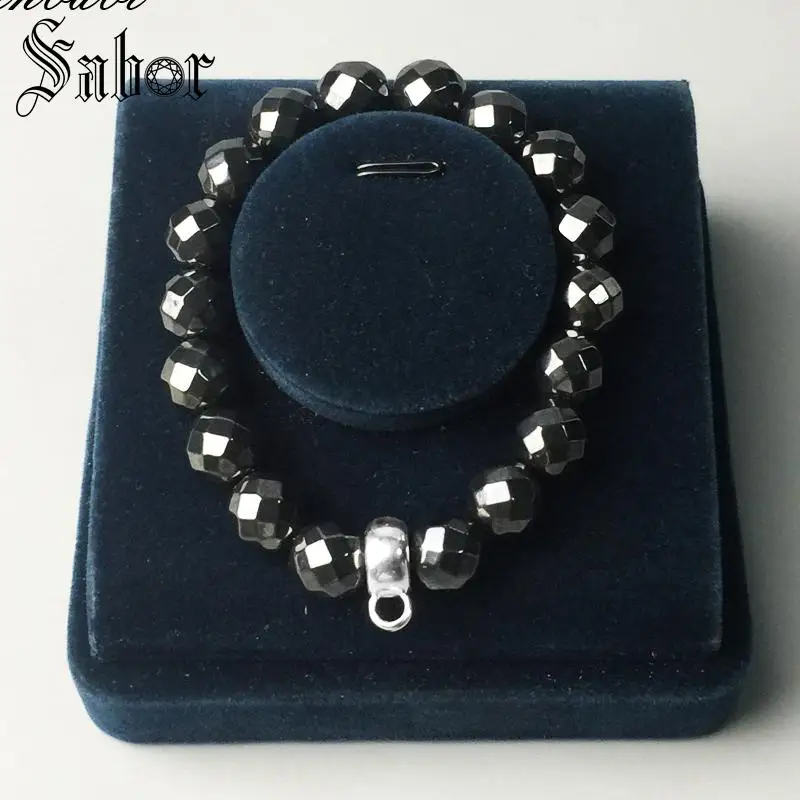 Очаровательные ювелирные изделия 10 мм браслет из Гематитовых бусин