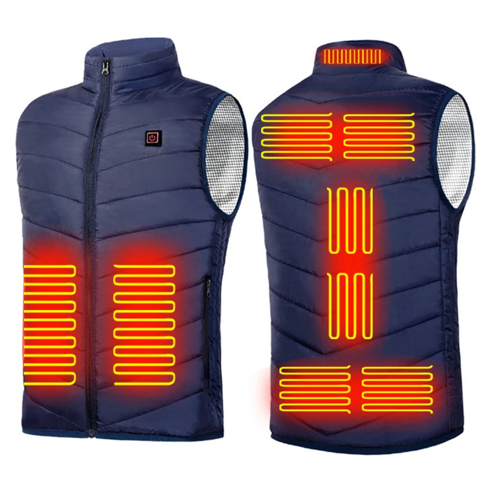 

Smart Heated Jacket Fashion Men Intelligent USB Charging Electric Waistcoat Zipper Heating Thermal Vest Winter Warm Clothes