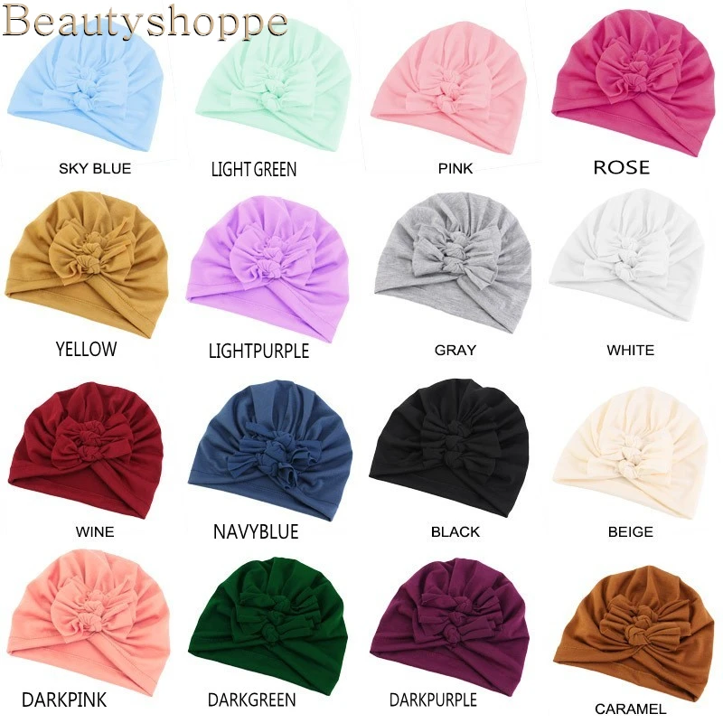 Новый дизайн милая хлопковая детская шапка мягкая тюрбан с узлом для девочек