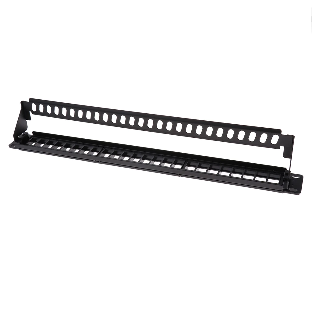 24 порта UTP Keystone Jack пустой патч-панель пластина Cat6 Ethernet RJ-45 19' в