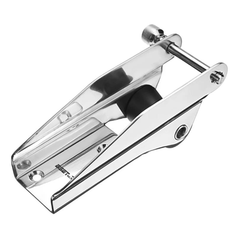 

BSET MATEL Stainless Steel Bow Anchor Roller Fixed Anchor Fairlead Marine Boat Docking Nylon Roller Spring Loaded Pin Prevent