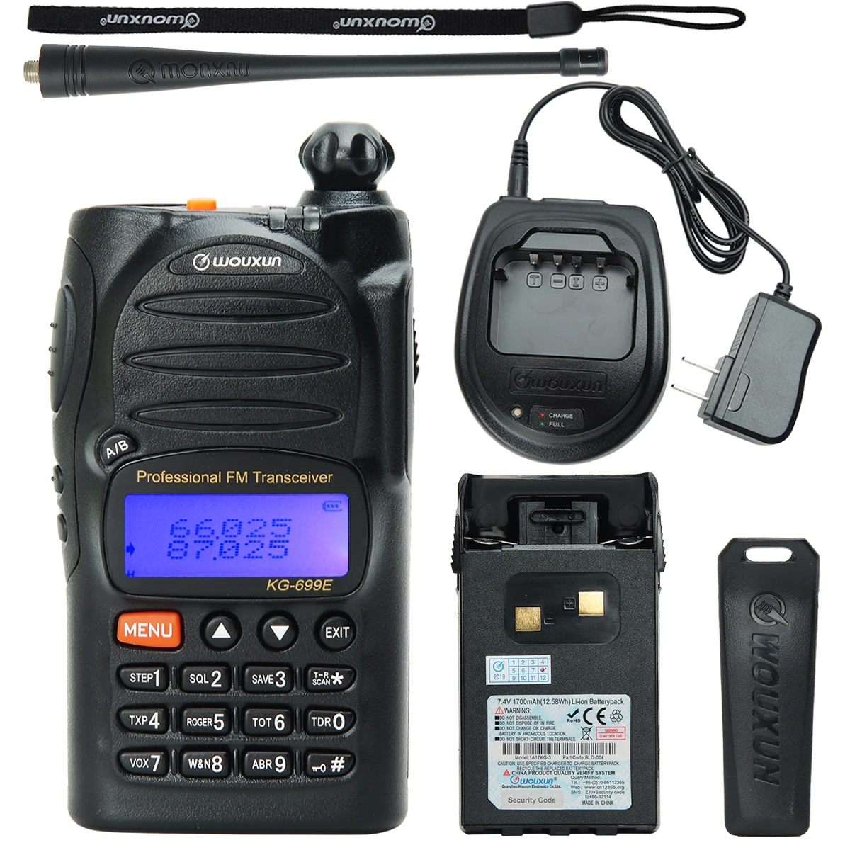 Wouxun KG-699E 66-88 МГц IP55 Водонепроницаемый DTMF 5 Вт 1700 мАч батарея любительский Ham