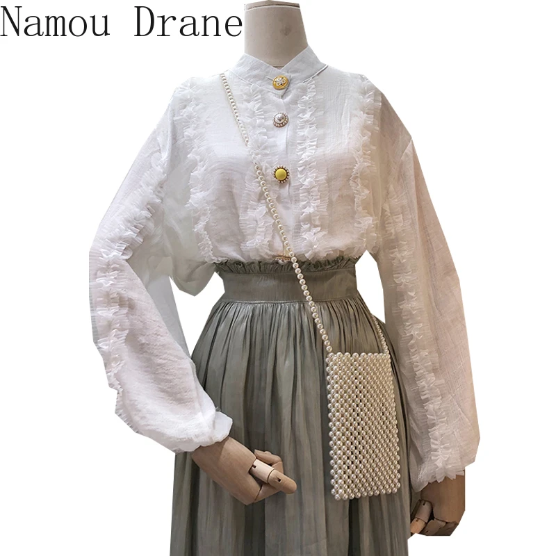 

Net Color Shirt Female Han Edition In The Fall of The New Women's Fashion Temperament Looser Show Thin Lace Welt Sweet Shirts