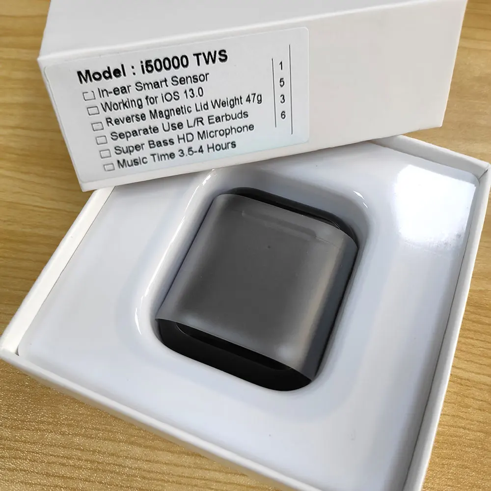 Black i50000 tws I50000 TWS-вкладыши беспроводная гарнитура pop-up 8D сабвуфер Bluetooth 5,0 гарнитура i50000 гарнитура PK i9999 i20000 TWS - Цвет: Black i50000 tws
