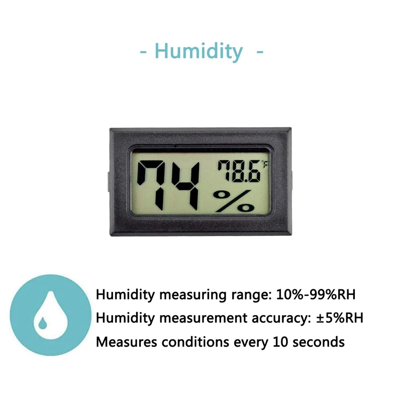 

12 Pack Mini Small Digital Electronic Temperature Humidity Meters Gauge Indoor Thermometer Hygrometer LCD Display