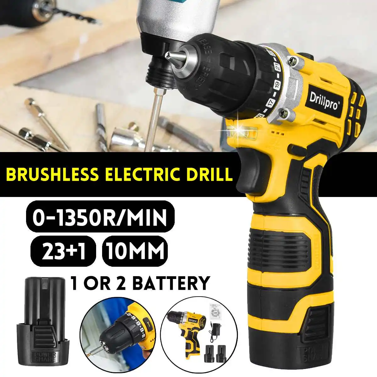 

18V Electric Screwdriver Mini Wireless Driver With Lithium-Ion Battery Cordless Drill Home DIY Power Tools