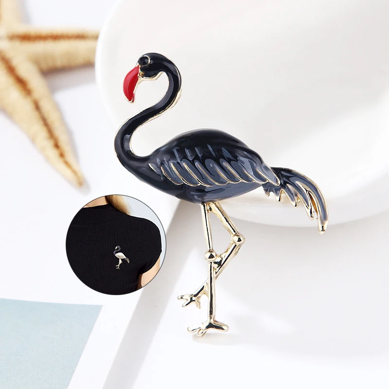 1 шт. Горячая эмаль Фламинго фотообои корсаж элегантные ювелирные изделия