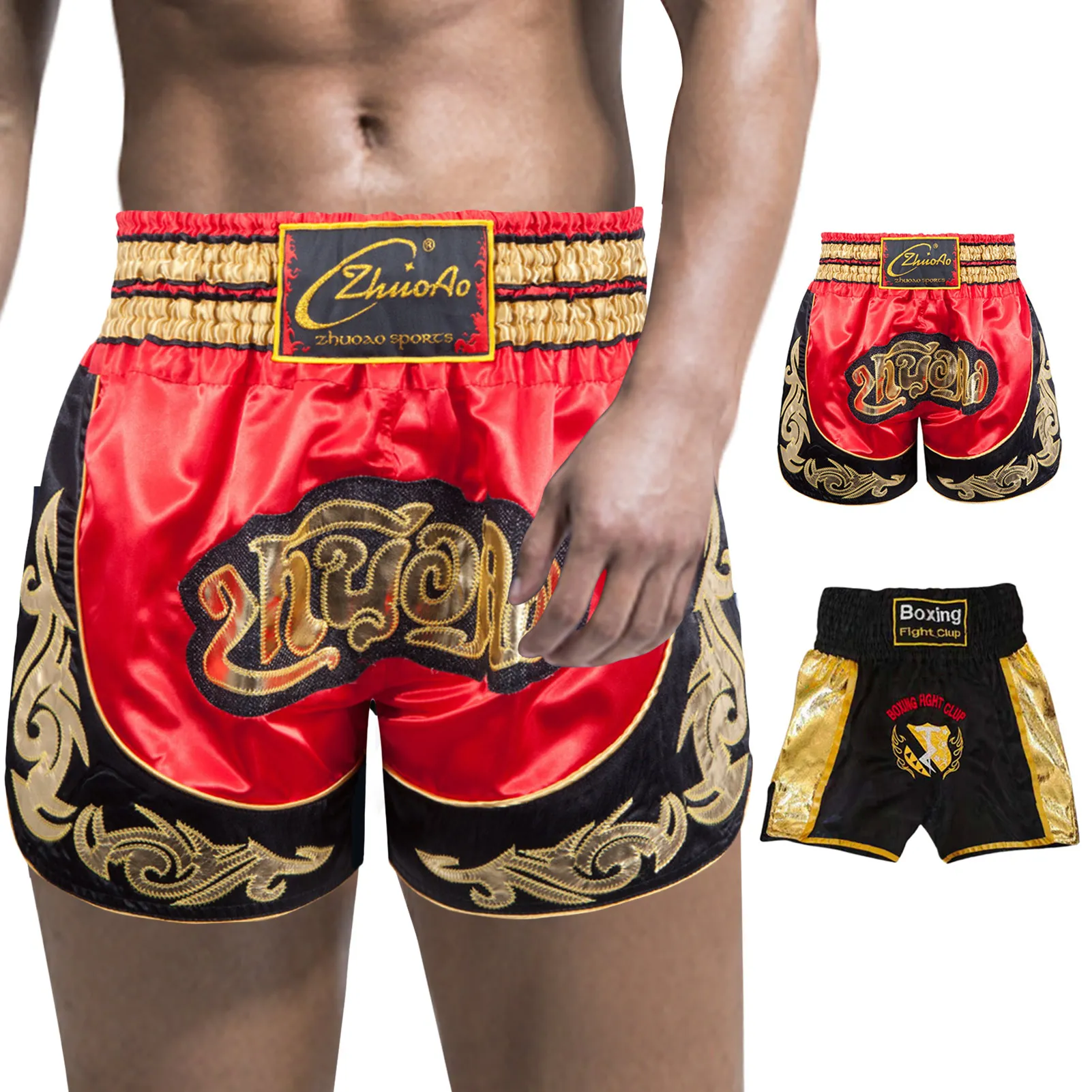 Боксерские штаны Muay Thai шорты для взрослых легкие дышащие тренировочные мужчин и