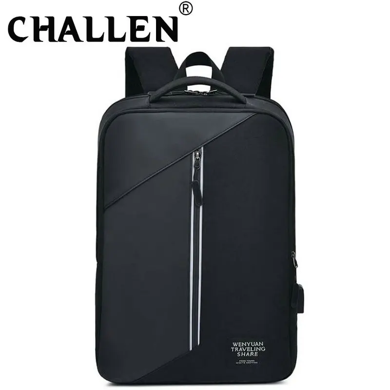 Новый мужской рюкзак простой и повседневный вместительный дорожный с USB Женская