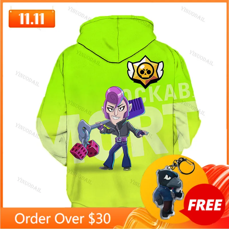 

MORTIS MAX Cartoon Tops Teen Clothes POCO Shelly 8 To 19 Years Kids Sweatshirt Shooter Game Leon 3D Hoodie Boys Girls