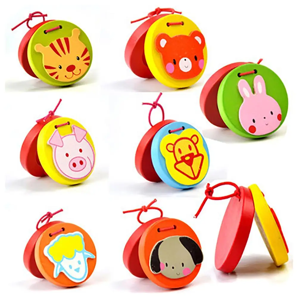 Мультяшные животные круглые каштаны милые детские деревянные Хлопушки