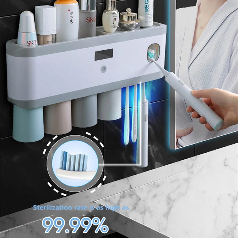 

Toothbrush sterilizer electric sterilization Holder Automatic Toothpaste Squeezer Dispenser Storage Rack Bathroom Accessories