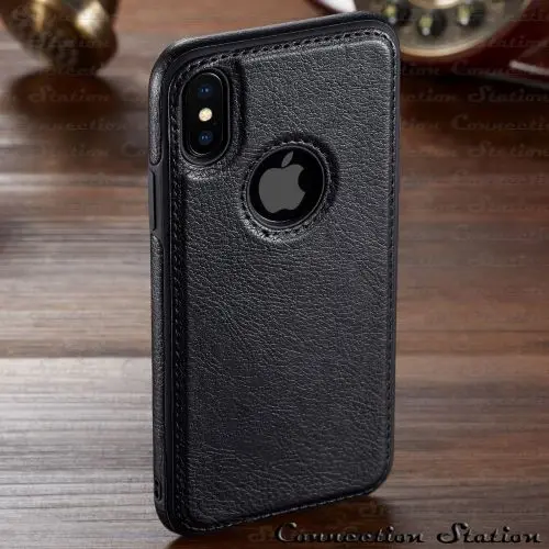 Для iphone 11 11 Pro 11 Pro Max чехол, роскошный винтажный Тонкий чехол из искусственной кожи на заднюю панель для iphone XS Max XR X 8 7 6 6S Plus чехол - Цвет: Black