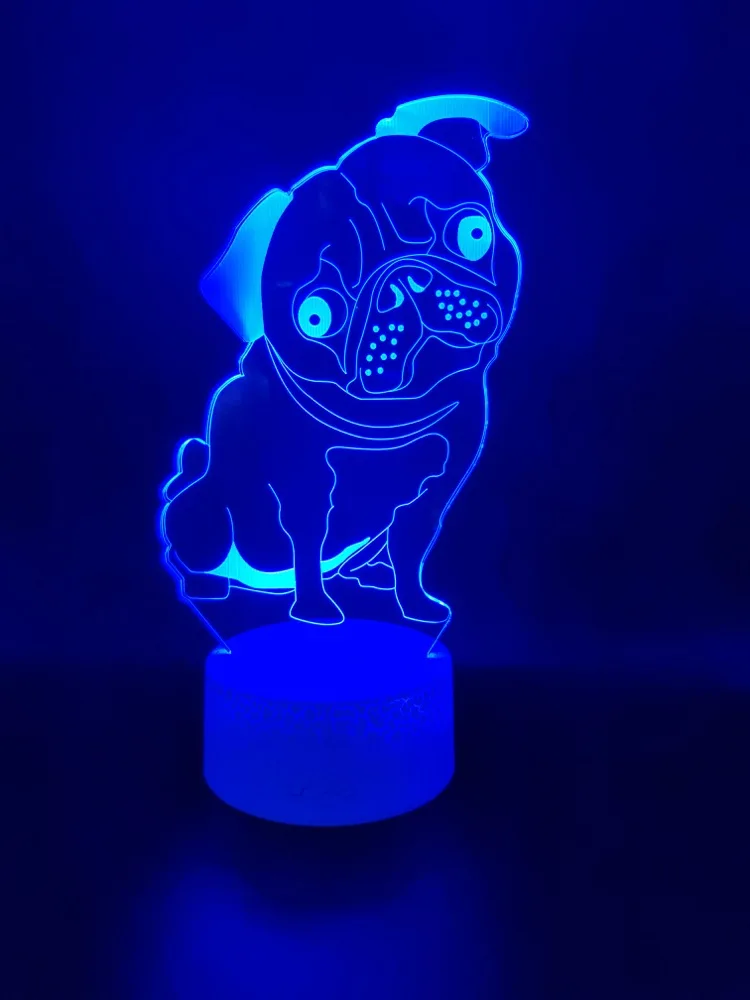 3d-лампа для домашних животных Мопсов милая собака животное лучший подарок детей