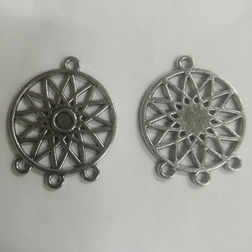 

Jewelry Findings Components Flower Earring Connector 27x33mm 4pcs