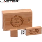 USB-флеш-накопитель JASTER в деревянной коробке с бесплатным логотипом на заказ, 128 ГБ, 64 ГБ, 16 ГБ, 32 ГБ, 4 Гб, креативный свадебный подарок, U-диск
