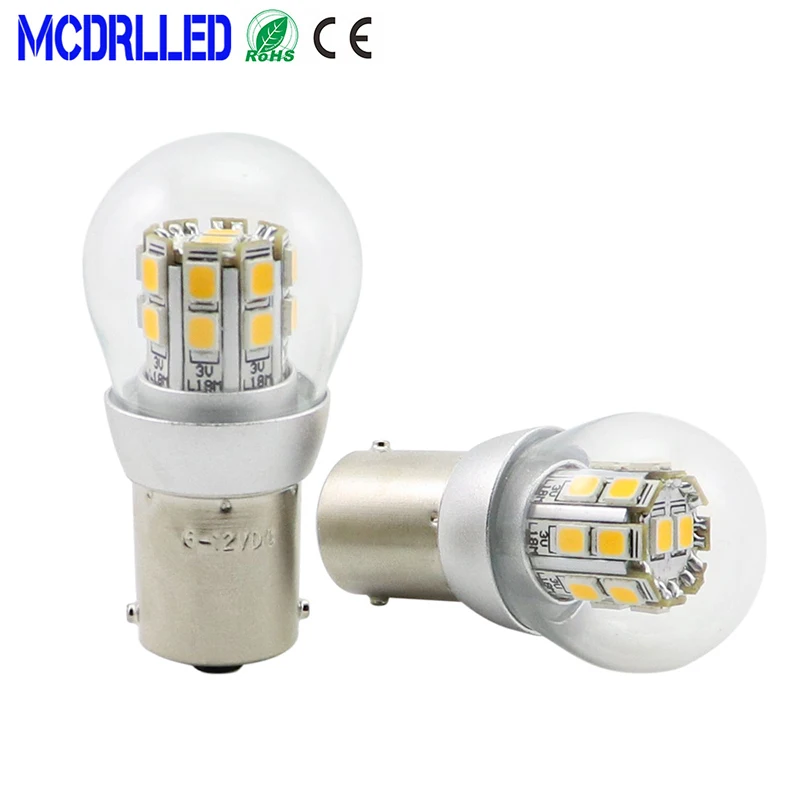 Mcdrlled 6v to 12v P21/5W LED Car Blubs 1157 BAY15D 1156 BA15S Turn Signal Lamp Brake Light  White Yellow Red