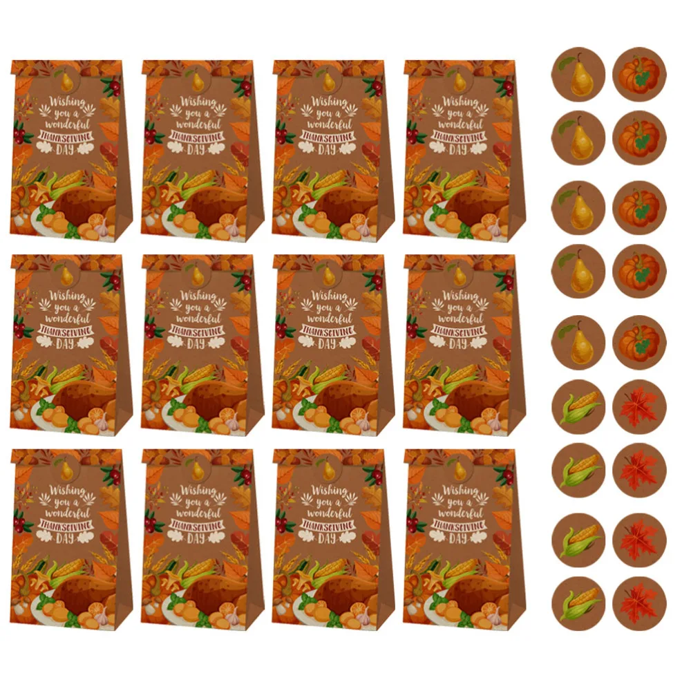 1 комплект Подарочная сумка безопасная тонкая наклейка на День Благодарения